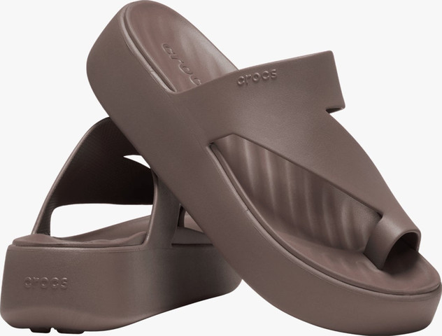 Crocs Getaway Platform Toe Loop - כפכפי אצבע פלטפורמה קרוקס לנשים בצבע חום