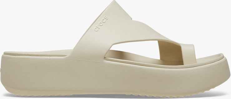 Crocs Getaway Platform Toe Loop - כפכפי אצבע פלטפורמה קרוקס לנשים בצבע אבן חול