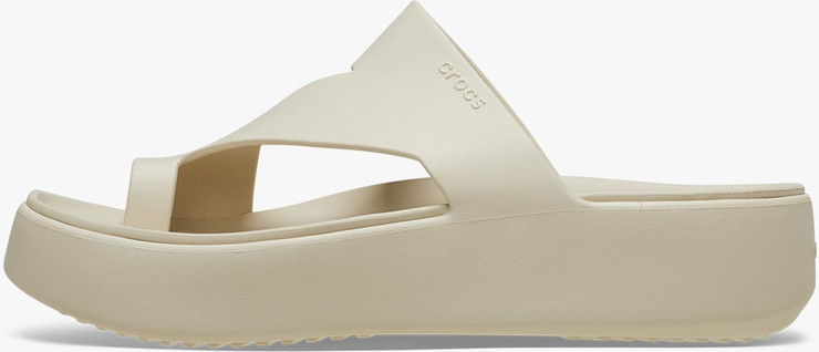 Crocs Getaway Platform Toe Loop - כפכפי אצבע פלטפורמה קרוקס לנשים בצבע אבן חול