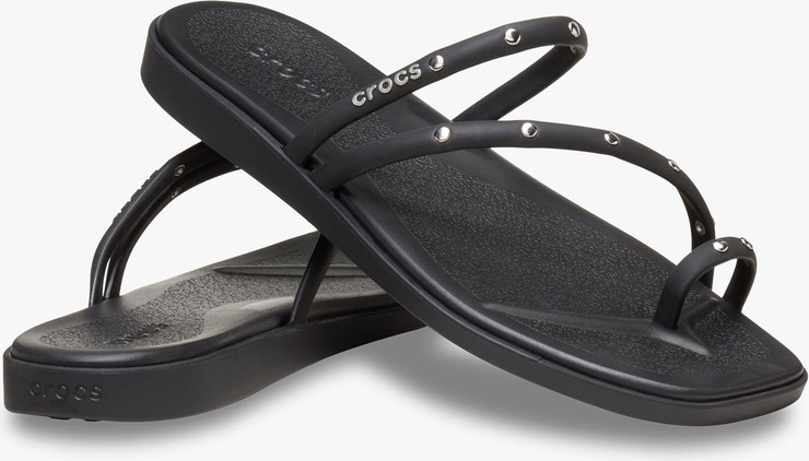 Crocs Miami Studded Toe Loop Sandal - כפכפי קרוקס מיאמי לנשים בצבע שחור