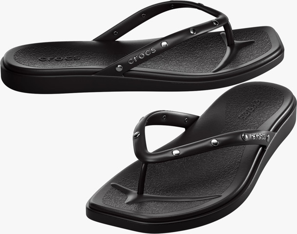 Crocs Miami Studded Flip - כפכפי אצבע קרוקס מיאמי בצבע שחור