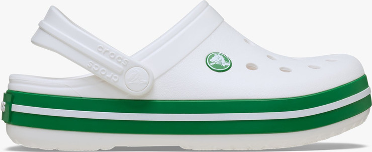Crocs Crocband Clog K - כפכפי קרוקבנד קרוקס לילדים בצבע לבן/ירוק קיסוס