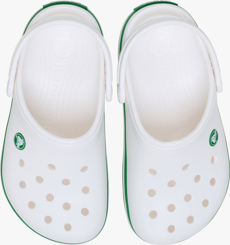 Crocs Crocband Clog K - כפכפי קרוקבנד קרוקס לילדים בצבע לבן/ירוק קיסוס