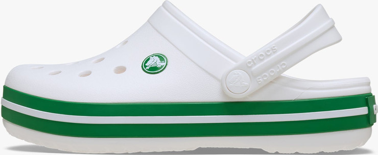 Crocs Crocband Clog K - כפכפי קרוקבנד קרוקס לילדים בצבע לבן/ירוק קיסוס