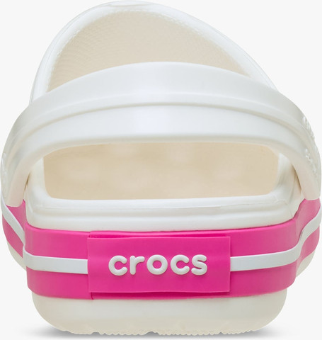 Crocs Crocband Clog K - כפכפי קרוקבנד קרוקס לילדים בצבע לבן/ורוד קראש