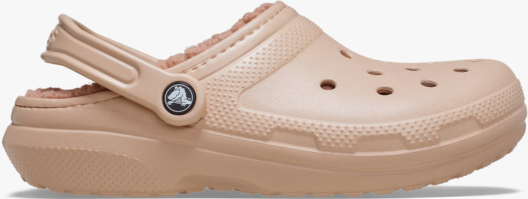 Crocs Classic Lined Clog -  כפכפי קרוקס פרוותיים בצבע ורוד קרמל
