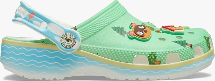 Crocs Animal Crossing Classic Clog K -  כפכפי קרוקס קלוג חיות לילדים בצבע ירוק