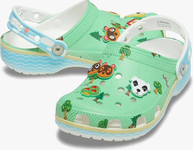 Crocs Animal Crossing Classic Clog K -  כפכפי קרוקס קלוג חיות לילדים בצבע ירוק