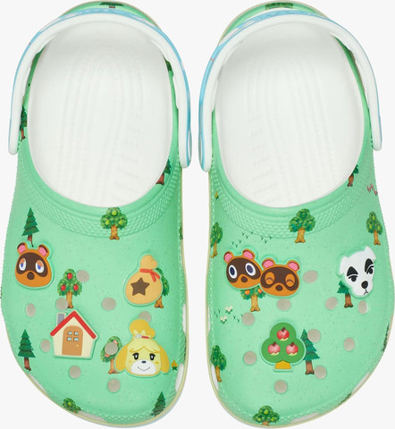 Crocs Animal Crossing Classic Clog K -  כפכפי קרוקס קלוג חיות לילדים בצבע ירוק