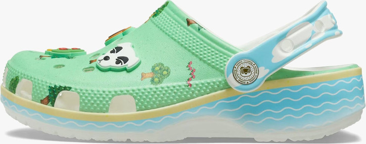 Crocs Animal Crossing Classic Clog K -  כפכפי קרוקס קלוג חיות לילדים בצבע ירוק
