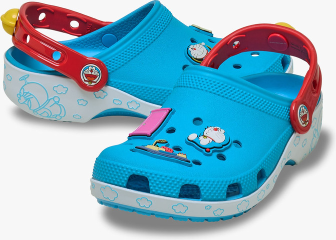 Crocs Doraemon Classic Clog - כפכפי קלוג קרוקס לילדים דורימון בצבע תכלת/לבן