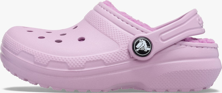 Crocs Classic Lined Clog T - כפכפים פרוותיים קרוקס לילדים מידות קטנות בצבע ורוד/סגול