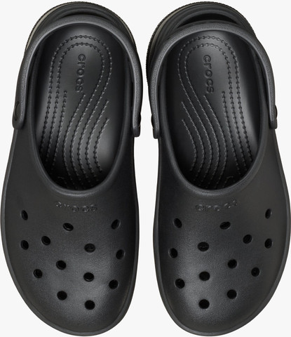 Crocs Classic Stacked Clog - כפכפי פלטפורמה קרוקס לנשים בצבע שחור/שחור