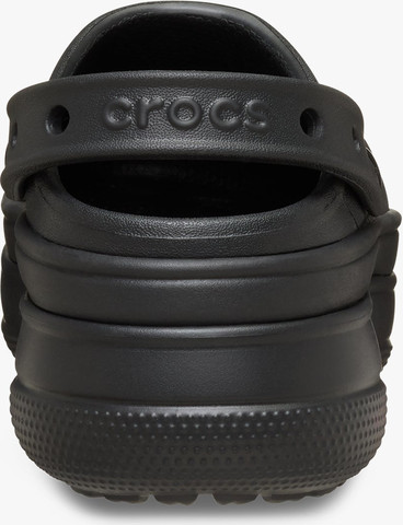 Crocs Classic Stacked Clog - כפכפי פלטפורמה קרוקס לנשים בצבע שחור/שחור