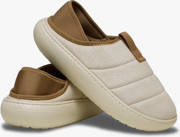 Crocs Classic Vegan Suede Moc - כפכפי פרווה קרוקס בצבע אבן חול