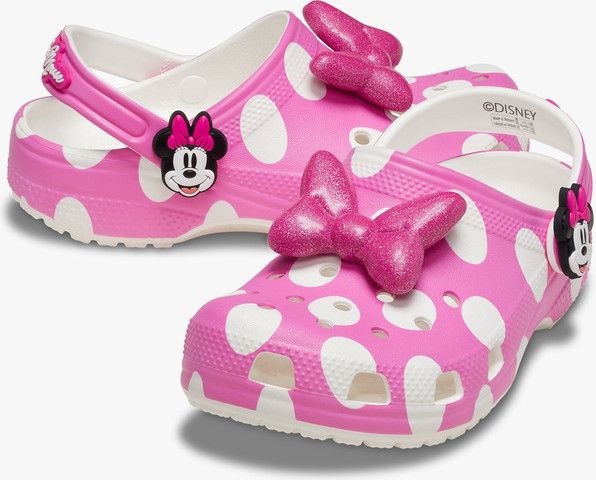 Crocs Toddlers’ Minnie Mouse Classic Clog - כפכפי קרוקס מיני מאוס לילדים מידות קטנות בצבע ורוד