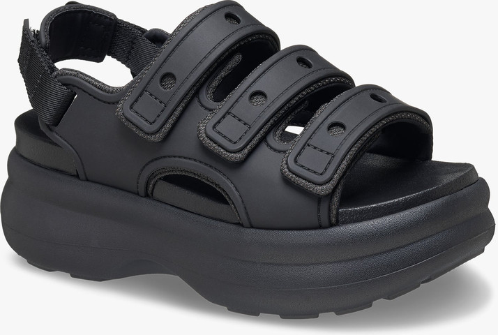 Crocs Soho Frosted Sport Sandal - סנדלי פלטפורמה קרוקס סוהו לנשים בצבע שחור