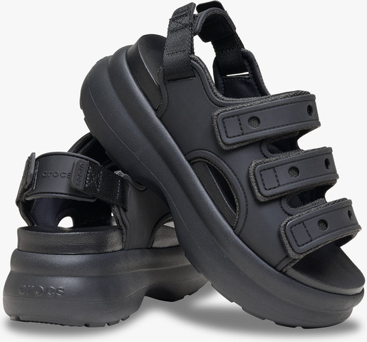 Crocs Soho Frosted Sport Sandal - סנדלי פלטפורמה קרוקס סוהו לנשים בצבע שחור