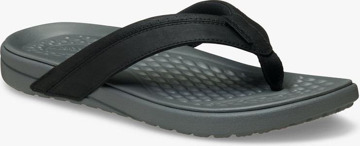 Crocs Yukon Surf LR Flip - כפכפי אצבע קרוקס לגברים בצבע אפור סלייט/שחור