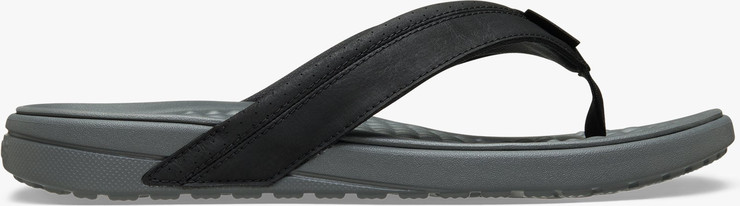 Crocs Yukon Surf LR Flip - כפכפי אצבע קרוקס לגברים בצבע אפור סלייט/שחור