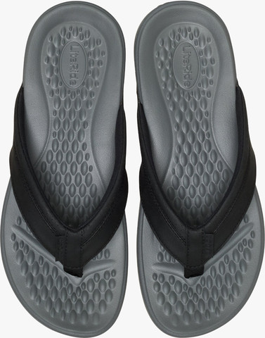 Crocs Yukon Surf LR Flip - כפכפי אצבע קרוקס לגברים בצבע אפור סלייט/שחור
