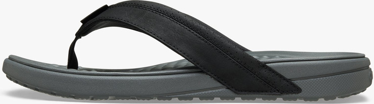 Crocs Yukon Surf LR Flip - כפכפי אצבע קרוקס לגברים בצבע אפור סלייט/שחור