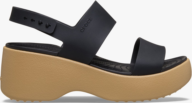 Crocs Brooklyn Sky Sandal - סנדלי פלטפורמה קרוקס ברוקלין סקיי לנשים בצבע שחור/חום קשיו