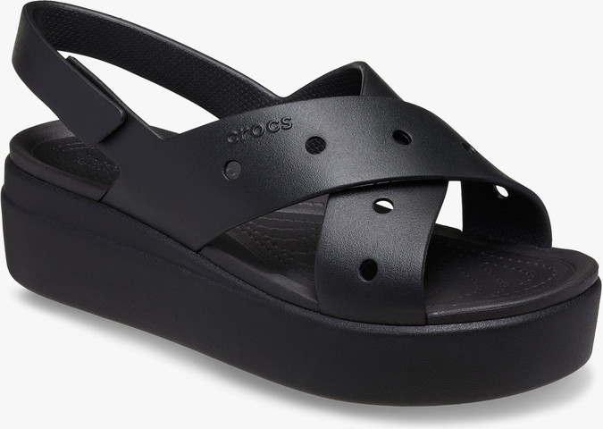 Crocs Brooklyn 4U Cross Strap Sandal - סנדלי פלטפורמה קרוקס ברוקלין לנשים בצבע שחור