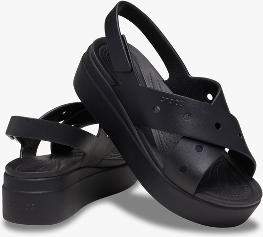 Crocs Brooklyn 4U Cross Strap Sandal - סנדלי פלטפורמה קרוקס ברוקלין לנשים בצבע שחור