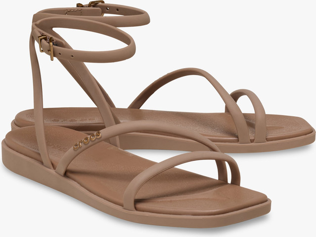 Crocs Miami Ankle Strap Sanda l -  סנדלי קרוקס מיאמי עם רצועת קרסול לנשים בצבע שוקולד חלב