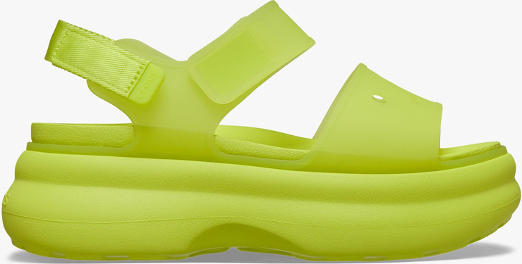 Crocs Soho Frosted Y Strap Sandal - סנדלי פלטפורמה קרוקס לנשים בצבע צהוב זרחני