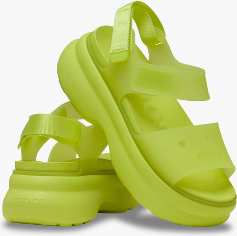 Crocs Soho Frosted Y Strap Sandal - סנדלי פלטפורמה קרוקס לנשים בצבע צהוב זרחני