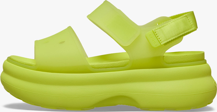 Crocs Soho Frosted Y Strap Sandal - סנדלי פלטפורמה קרוקס לנשים בצבע צהוב זרחני