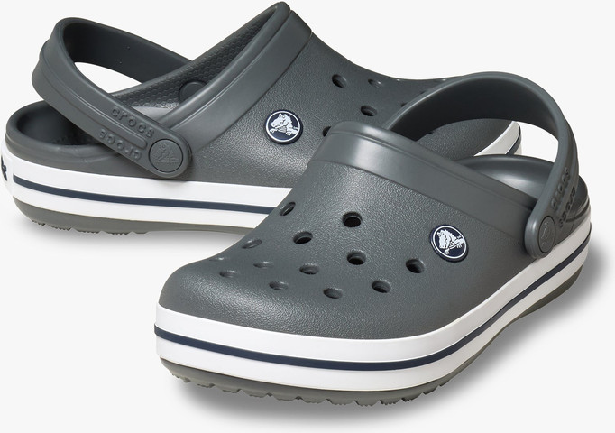 Crocs Crocband Clog K - כפכפי קרוקבנד קרוקס לילדים בצבע אפור סלאט/נייבי