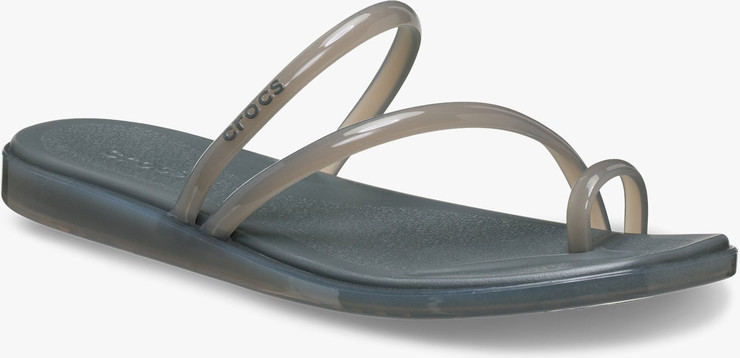 Crocs Miami Jelly Toe Loop Sandal - סנדלי קרוקס מיאמי לנשים בצבע קרבון ג'לי