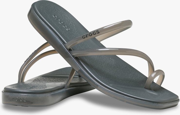 Crocs Miami Jelly Toe Loop Sandal - סנדלי קרוקס מיאמי לנשים בצבע קרבון ג'לי