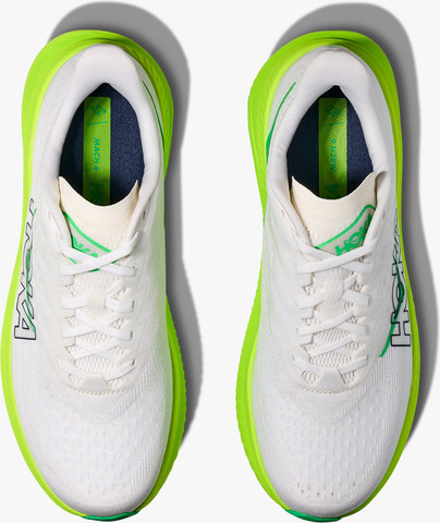 HOKA MACH 6 - נעלי ספורט לגברים הוקה מאך 6 בצבע לבן/נאון ליים