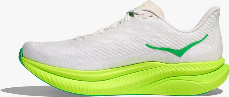 HOKA MACH 6 - נעלי ספורט לגברים הוקה מאך 6 בצבע לבן/נאון ליים