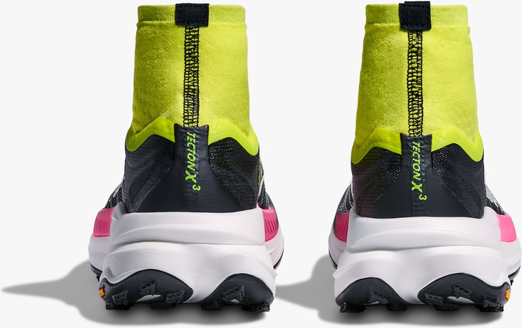 HOKA TECTON X3 - נעלי טקטון X 3 לגברים בצבע נאון הוקה לימן/שחור