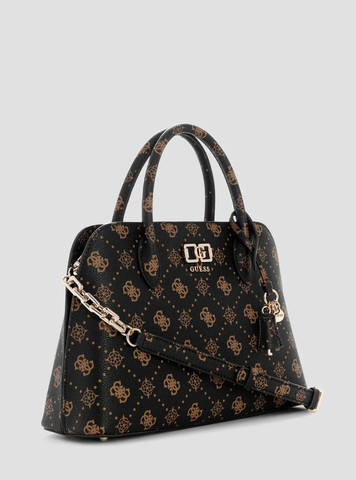 תיק Guess Emelie Logo 2 Comp Satchel נשים - גס - Brown