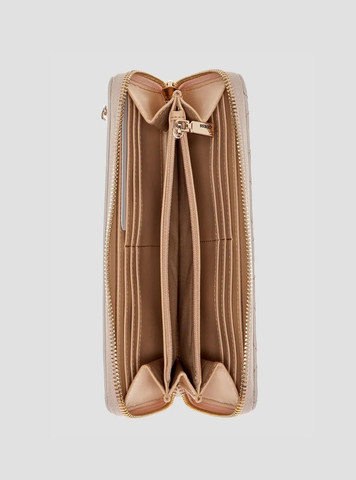 ארנק Guess Emelie Logo Slg Lrg Zip Around נשים - גס - Brown
