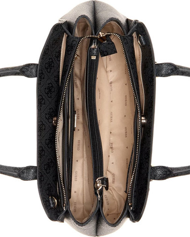 תיק Guess Leona Logo Mulit Comp Satchel נשים - גס - Grey