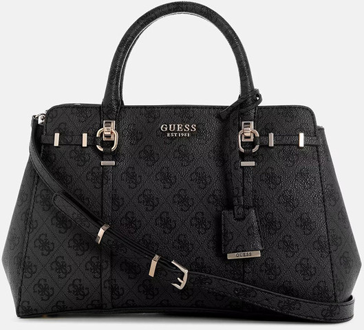 תיק Guess Leona Logo Mulit Comp Satchel נשים - גס - Grey
