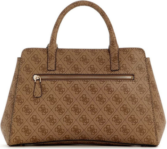 תיק Guess Leona Logo Mulit Comp Satchel נשים - גס - Brown