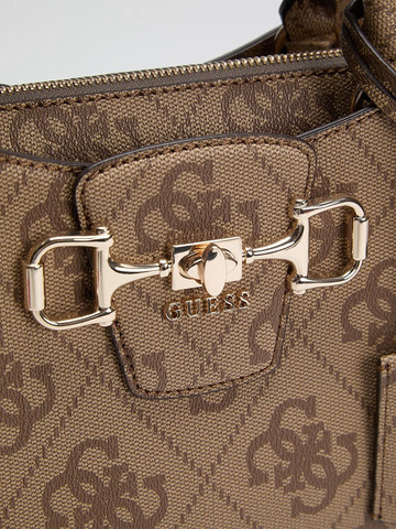תיק Guess Janie Logo Girlfriend Satchel נשים - גס - Brown
