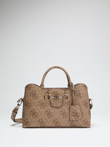תיק Guess Janie Logo Girlfriend Satchel נשים - גס - Brown