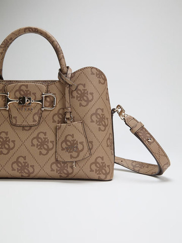 תיק Guess Janie Logo Girlfriend Satchel נשים - גס - Brown