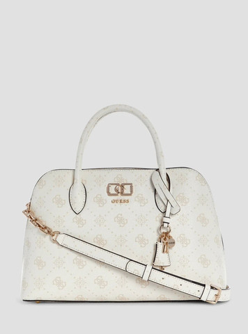 תיק Guess Emelie Logo 2 Comp Satchel נשים - גס - White