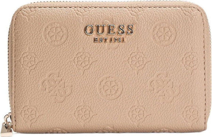 ארנק Guess Ella Logo Slg Med Zip Around נשים - גס - Beige