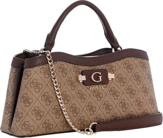 תיק Guess Lindsey Small 2 Comp Satchel נשים - גס - Brown
